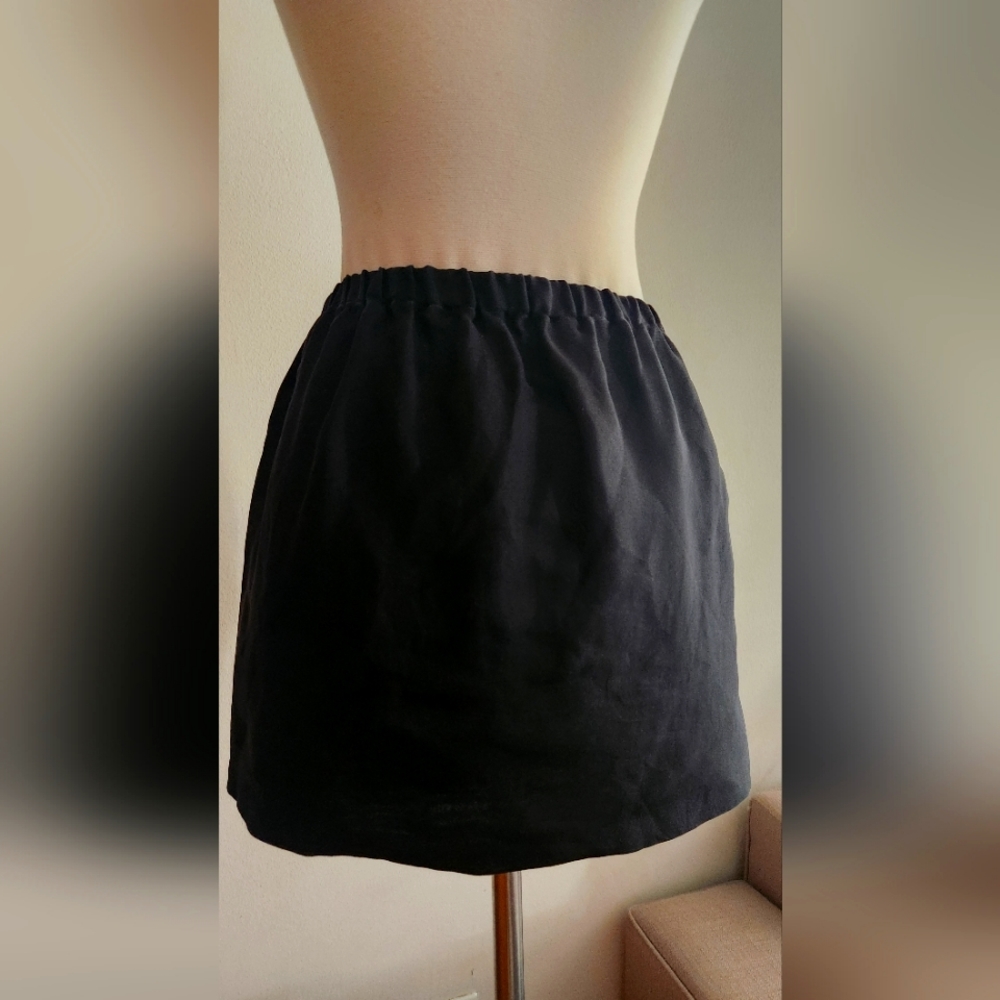 Miu Miu Black Silk Mini Skirt Size IT 40